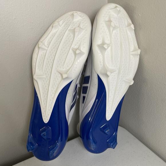 Adidas Mens Size 13.5 Football Cleats Low Adizero Electric IE4377 White Blue - Picture 2 of 9